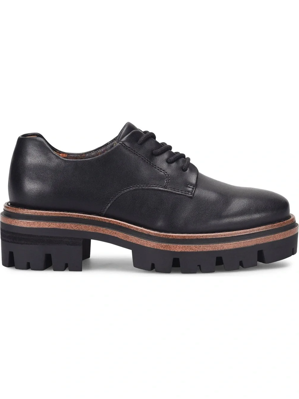 KORKS Veda Lug Sole Platform Derby Oxfords Shoes Black Size 9M - NWOT